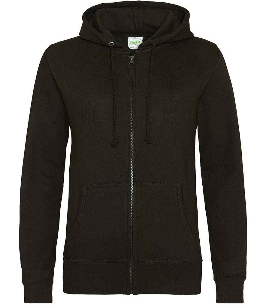 AWDis Ladies Zoodie in Jet Black by Just Hoods — Custom branded clothing by Print Press, featuring premium embroidery produced in our specialist print lab in the UK.