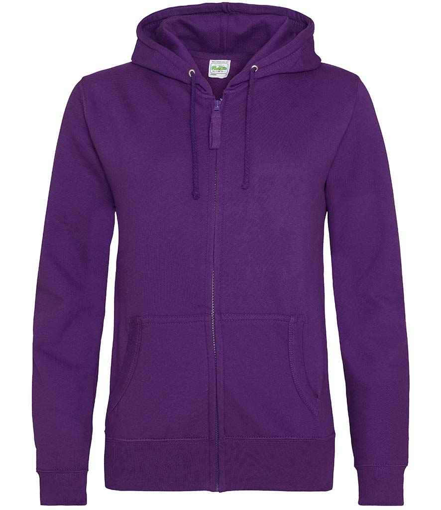 AWDis Ladies Zoodie in Purple by Just Hoods — Custom branded clothing by Print Press, featuring premium embroidery produced in our specialist print lab in the UK.