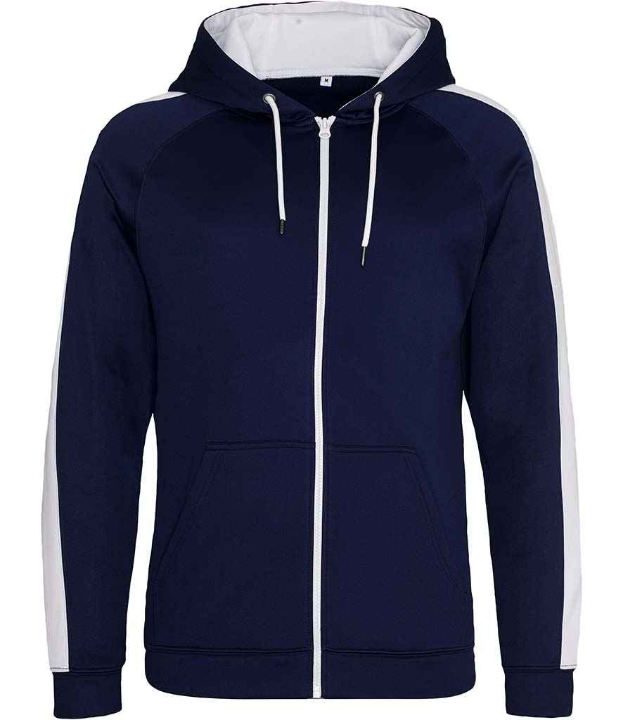 AWDis Contrast Sports Polyester Zoodie in by Just Hoods — Custom branded clothing by Print Press, featuring premium embroidery produced in our specialist print lab in the UK.