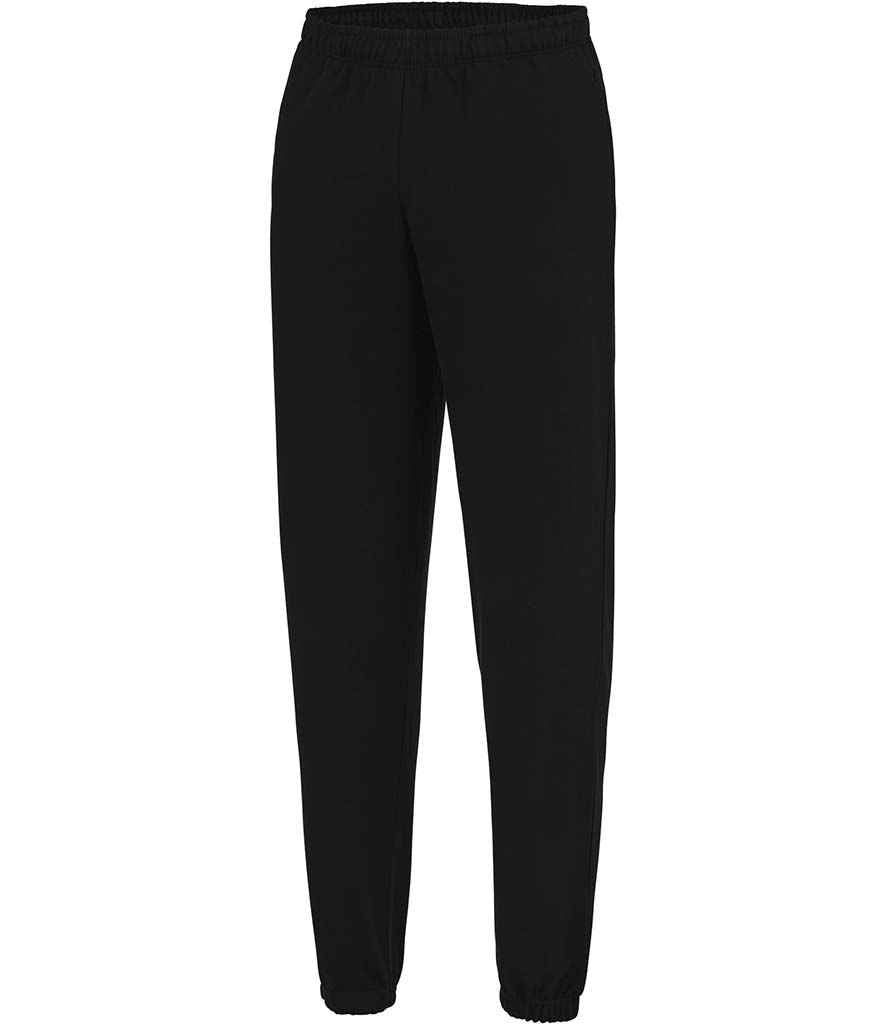AWDis College Cuffed Jog Pants in Deep Black by Just Hoods — Custom branded clothing by Print Press, featuring premium embroidery produced in our specialist print lab in the UK.