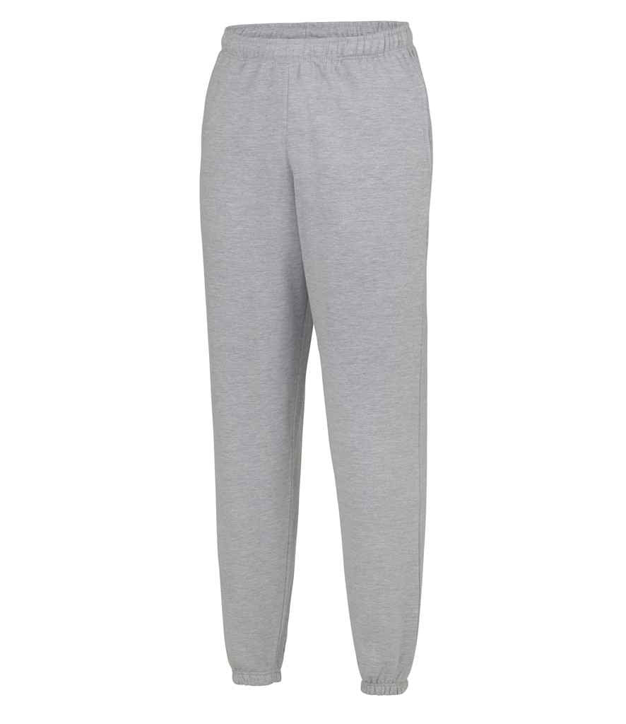AWDis College Cuffed Jog Pants in Heather Grey by Just Hoods — Custom branded clothing by Print Press, featuring premium embroidery produced in our specialist print lab in the UK.