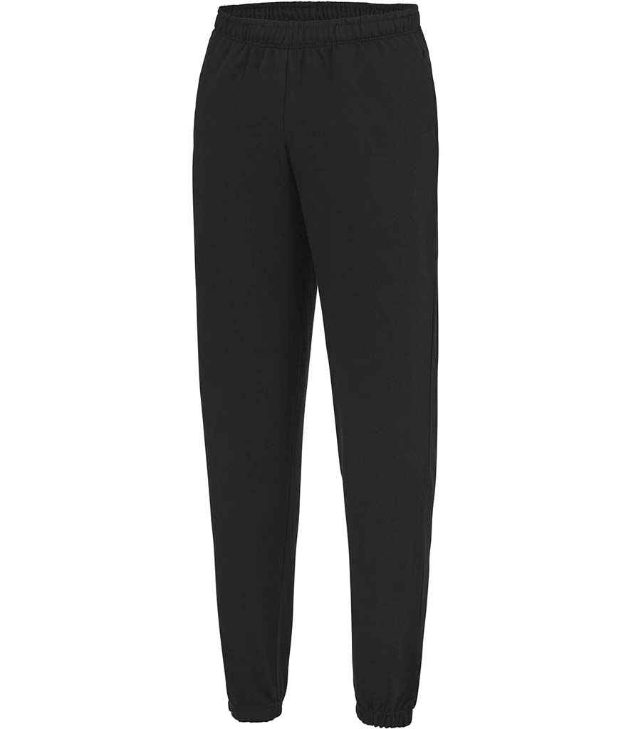 AWDis College Cuffed Jog Pants in Jet Black by Just Hoods — Custom branded clothing by Print Press, featuring premium embroidery produced in our specialist print lab in the UK.