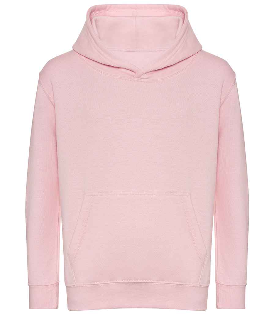 AWDis Kids Organic Hoodie in Baby Pink by Just Hoods — Custom branded clothing by Print Press, featuring premium embroidery produced in our specialist print lab in the UK.