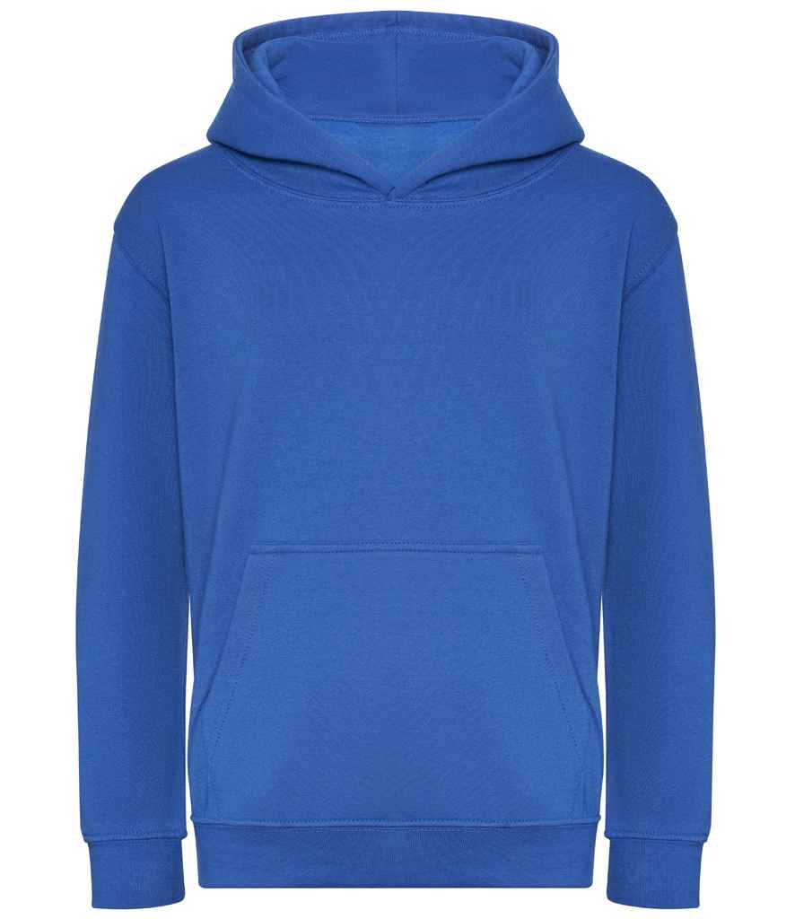 AWDis Kids Organic Hoodie in Royal Blue by Just Hoods — Custom branded clothing by Print Press, featuring premium embroidery produced in our specialist print lab in the UK.