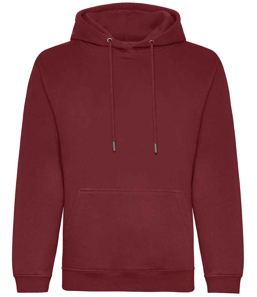 AWDis Organic Hoodie in Burgundy by Just Hoods — Custom branded clothing by Print Press, featuring premium embroidery produced in our specialist print lab in the UK.