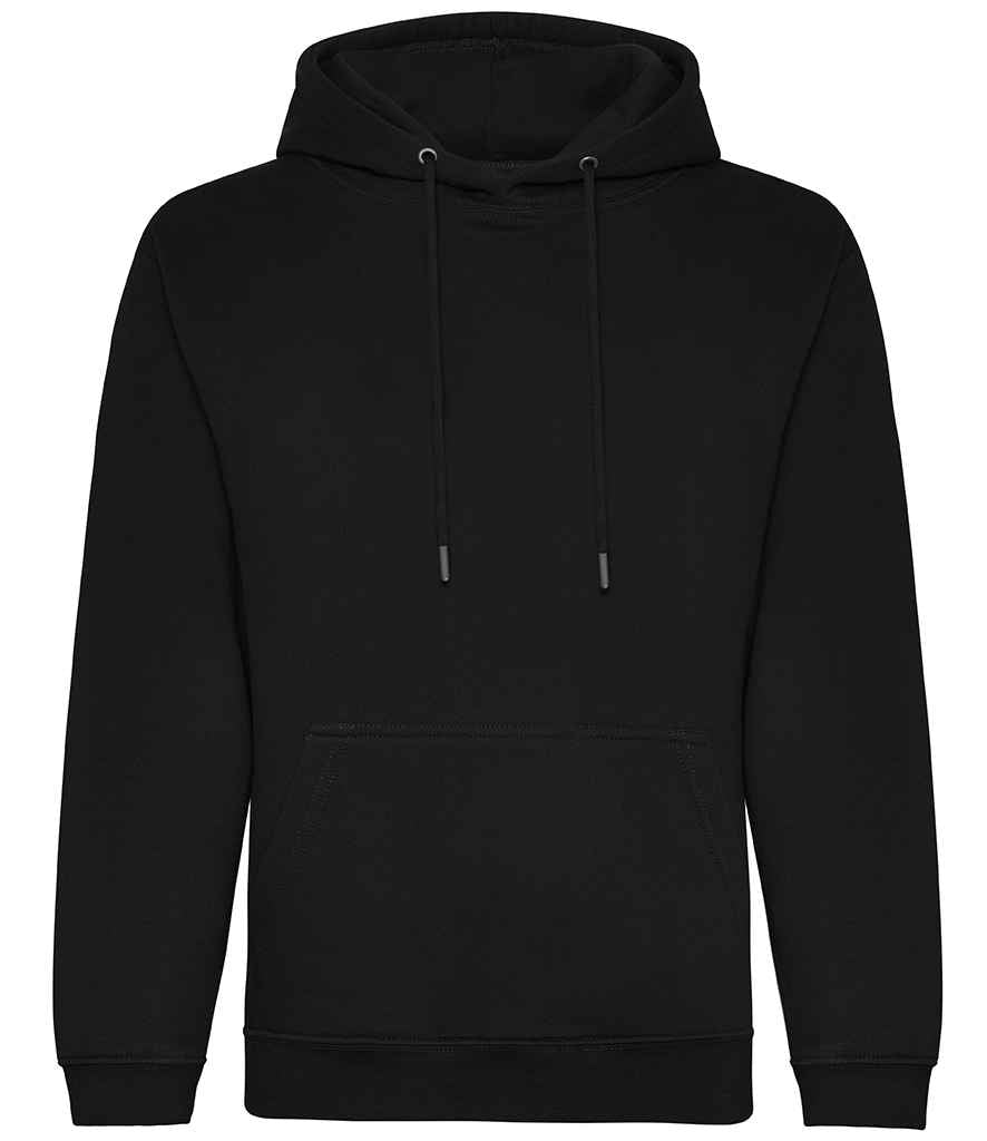 AWDis Organic Hoodie in Deep Black by Just Hoods — Custom branded clothing by Print Press, featuring premium embroidery produced in our specialist print lab in the UK.