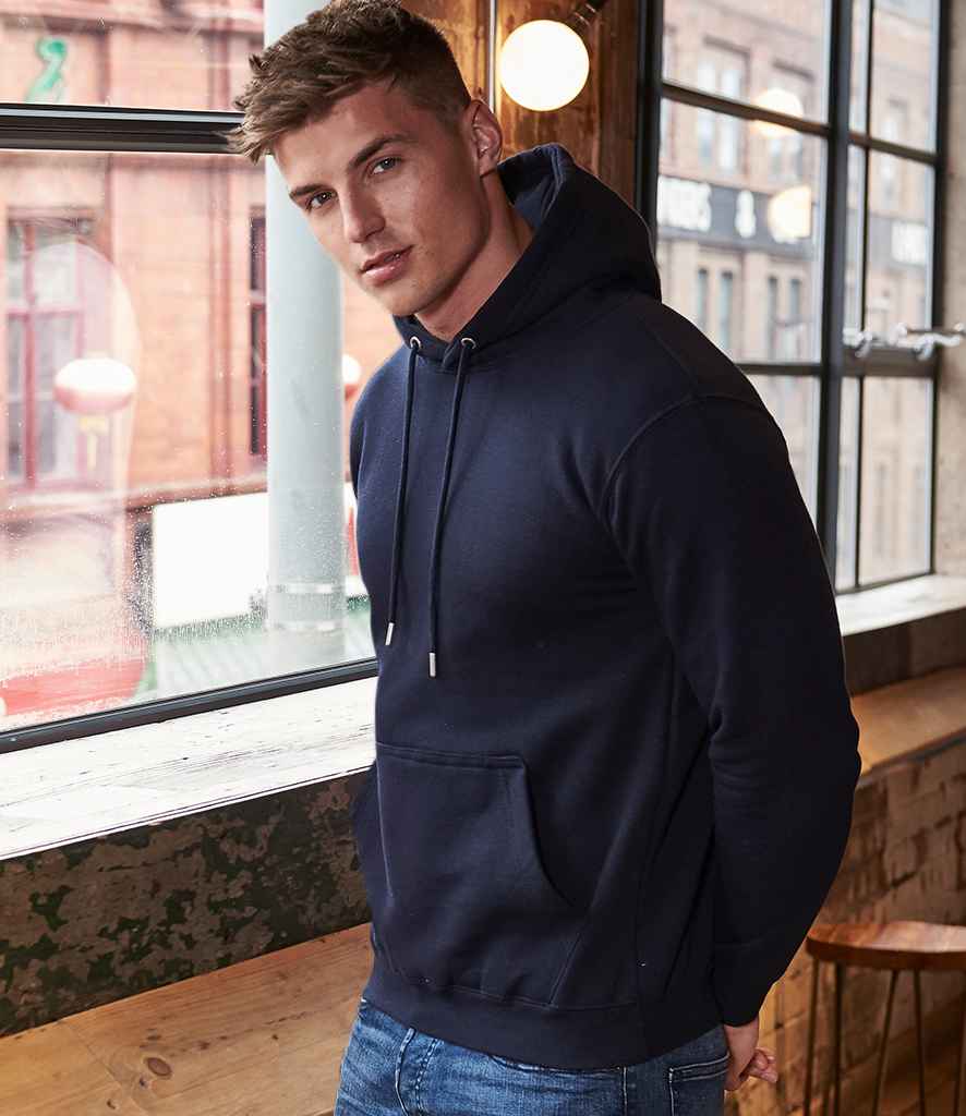 AWDis Organic Hoodie in New French Navy by Just Hoods — Custom branded clothing by Print Press, featuring premium embroidery produced in our specialist print lab in the UK.