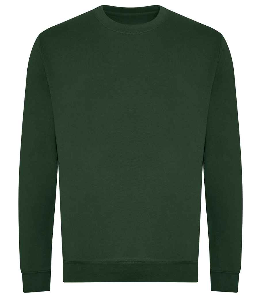AWDis Unisex Organic Sweatshirt in Bottle Green by Just Hoods — Custom branded clothing by Print Press, featuring premium embroidery produced in our specialist print lab in the UK.