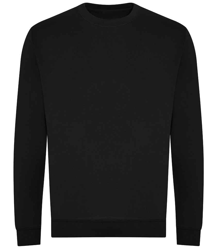 AWDis Unisex Organic Sweatshirt in Deep Black by Just Hoods — Custom branded clothing by Print Press, featuring premium embroidery produced in our specialist print lab in the UK.