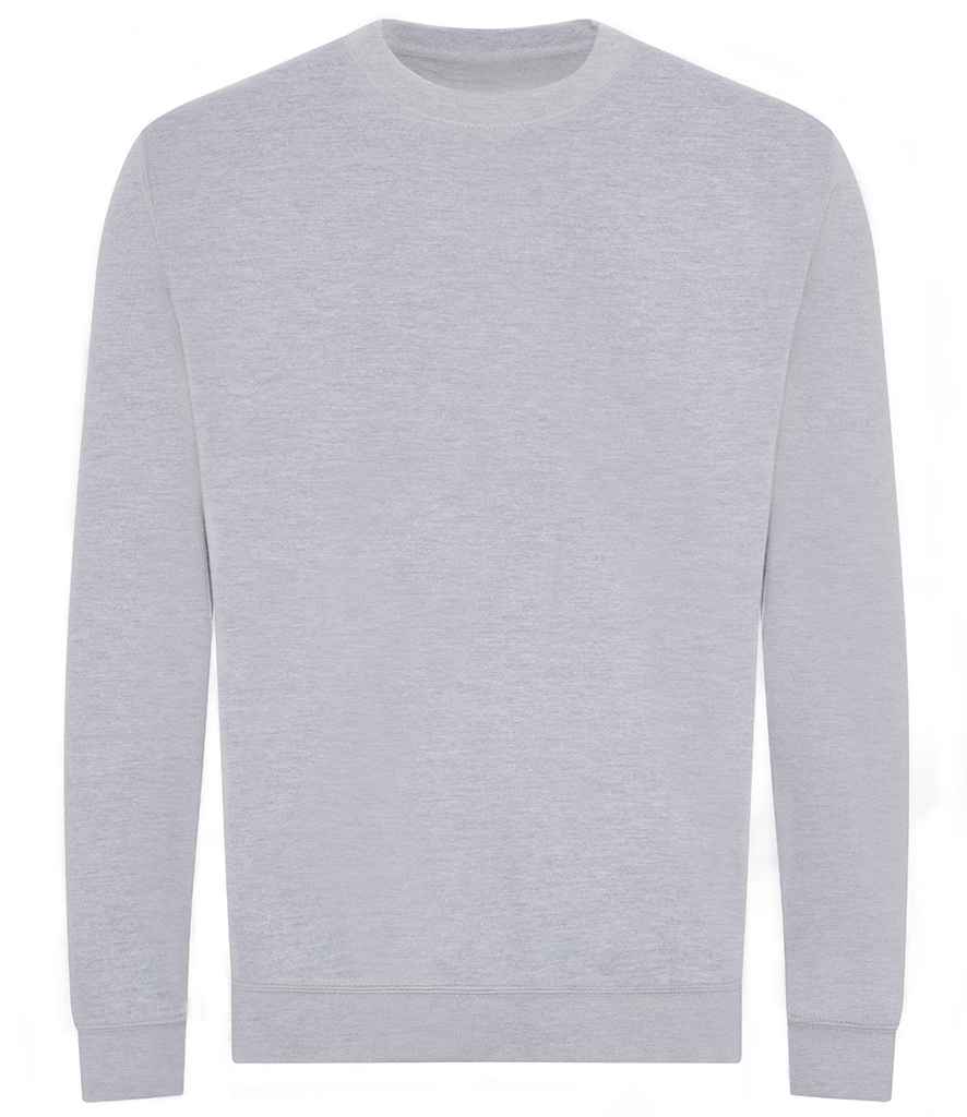 AWDis Unisex Organic Sweatshirt in Heather Grey by Just Hoods — Custom branded clothing by Print Press, featuring premium embroidery produced in our specialist print lab in the UK.