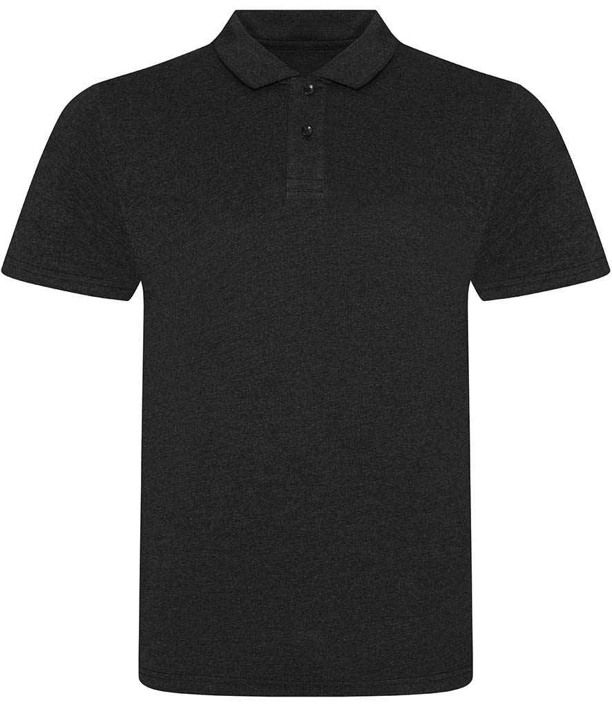 AWDis Tri-Blend Polo Shirt in Heather Black by Just Polos — Custom branded clothing by Print Press, featuring premium embroidery produced in our specialist print lab in the UK.