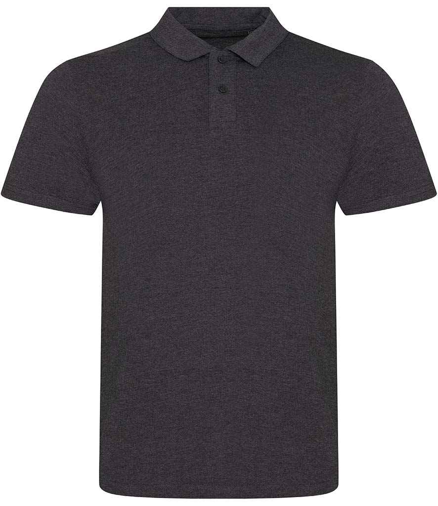 AWDis Tri-Blend Polo Shirt in Heather Charcoal by Just Polos — Custom branded clothing by Print Press, featuring premium embroidery produced in our specialist print lab in the UK.