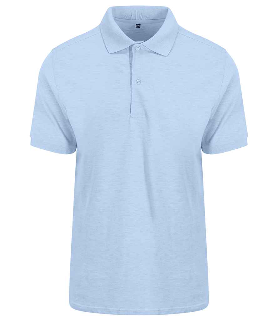 AWDis Surf Melange Pique Polo Shirt in Surf Blue by Just Polos — Custom branded clothing by Print Press, featuring premium embroidery produced in our specialist print lab in the UK.