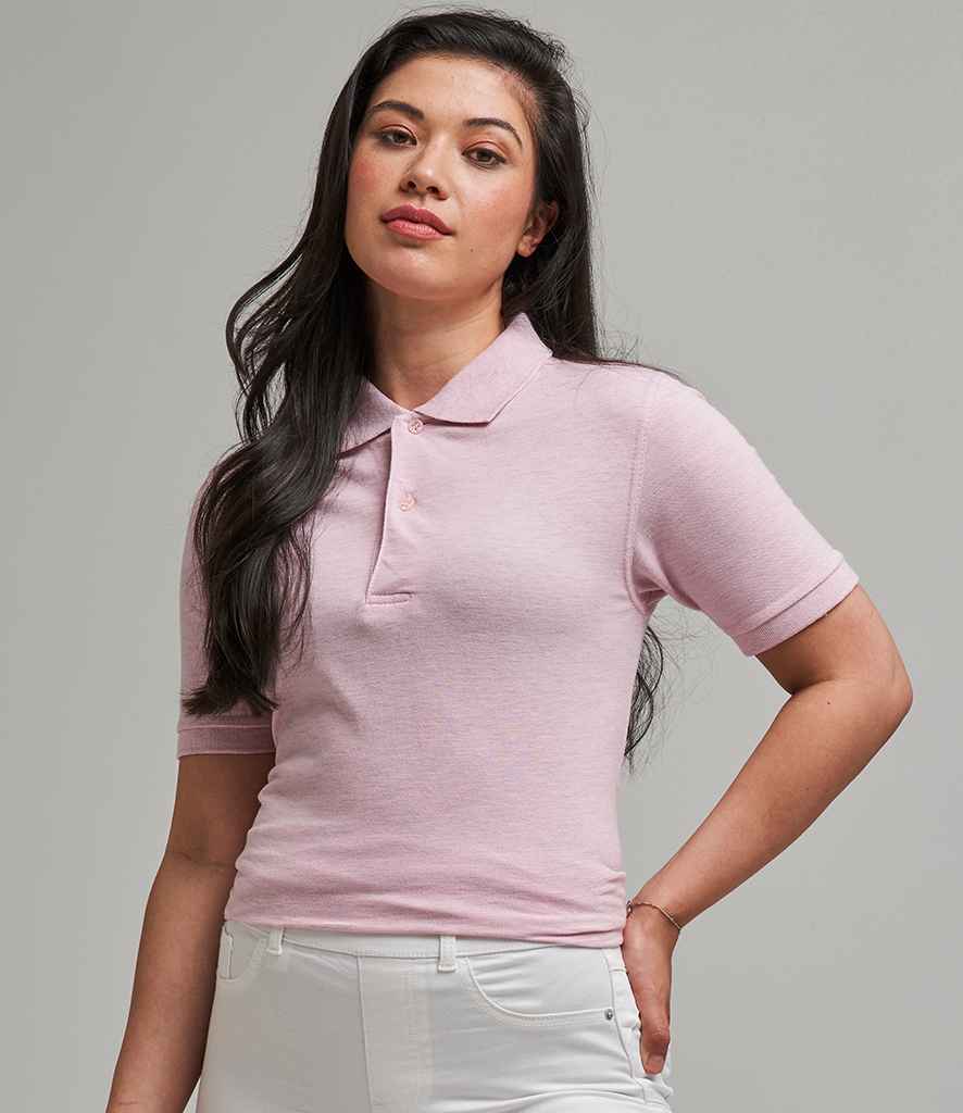 AWDis Surf Melange Pique Polo Shirt in Surf Pink by Just Polos — Custom branded clothing by Print Press, featuring premium embroidery produced in our specialist print lab in the UK.