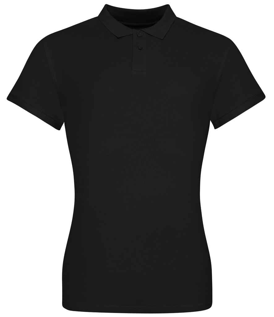 AWDis The 100 Cotton Ladies Pique Polo Shirt in Deep Black by Just Polos — Custom branded clothing by Print Press, featuring premium embroidery produced in our specialist print lab in the UK.