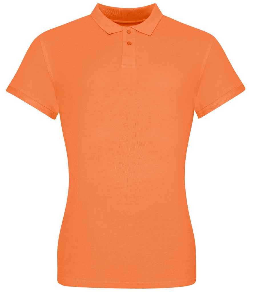 AWDis The 100 Cotton Ladies Pique Polo Shirt in Mango Tango by Just Polos — Custom branded clothing by Print Press, featuring premium embroidery produced in our specialist print lab in the UK.