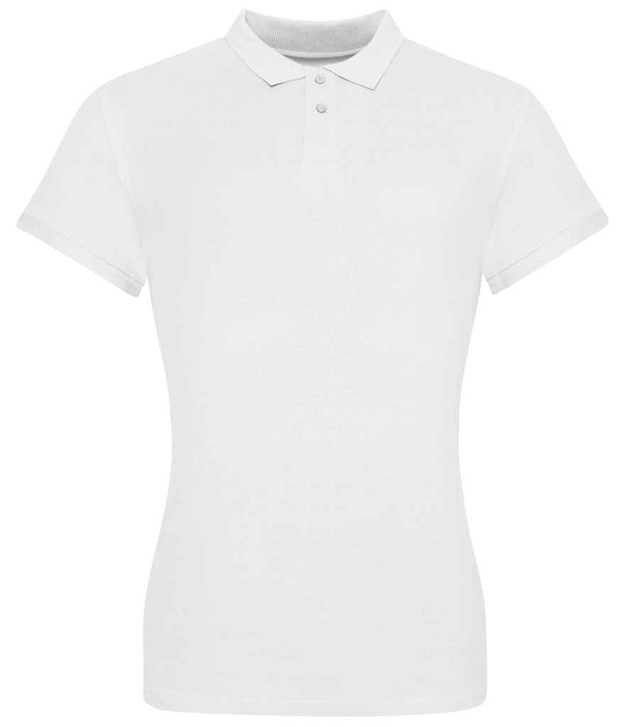 AWDis The 100 Cotton Ladies Pique Polo Shirt in White by Just Polos — Custom branded clothing by Print Press, featuring premium embroidery produced in our specialist print lab in the UK.