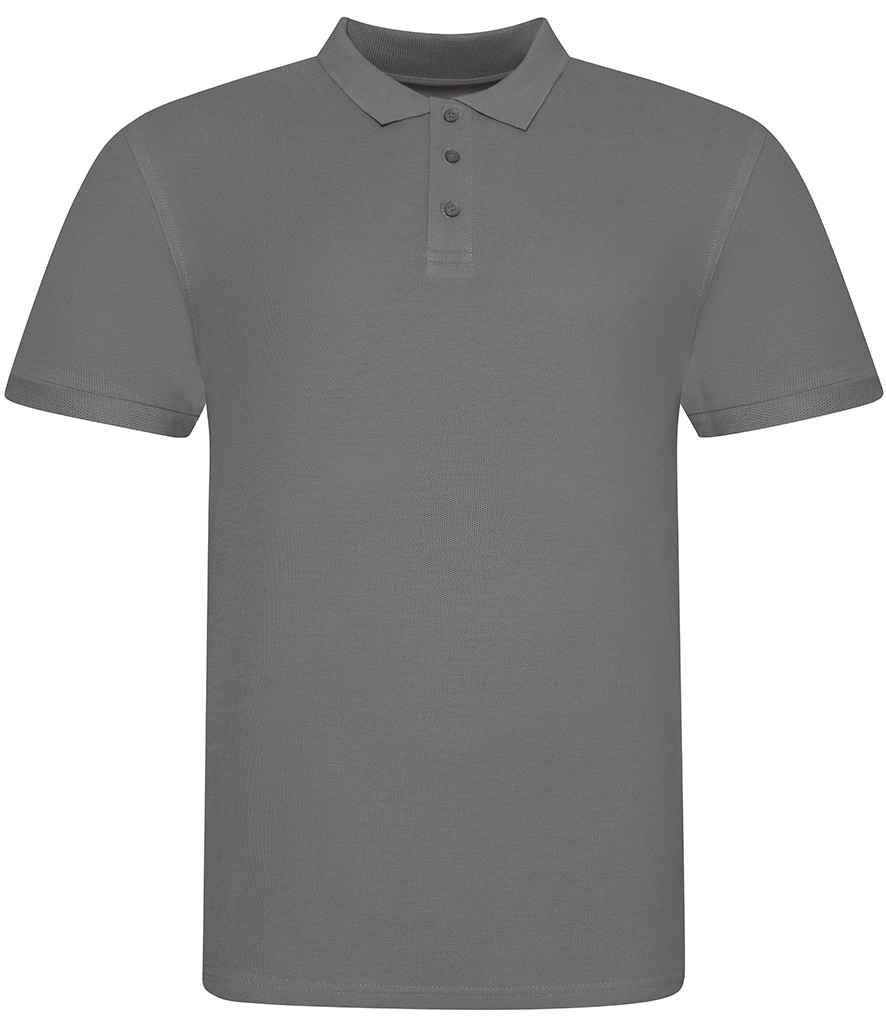 AWDis The 100 Cotton Pique Polo Shirt in Charcoal by Just Polos — Custom branded clothing by Print Press, featuring premium embroidery produced in our specialist print lab in the UK.
