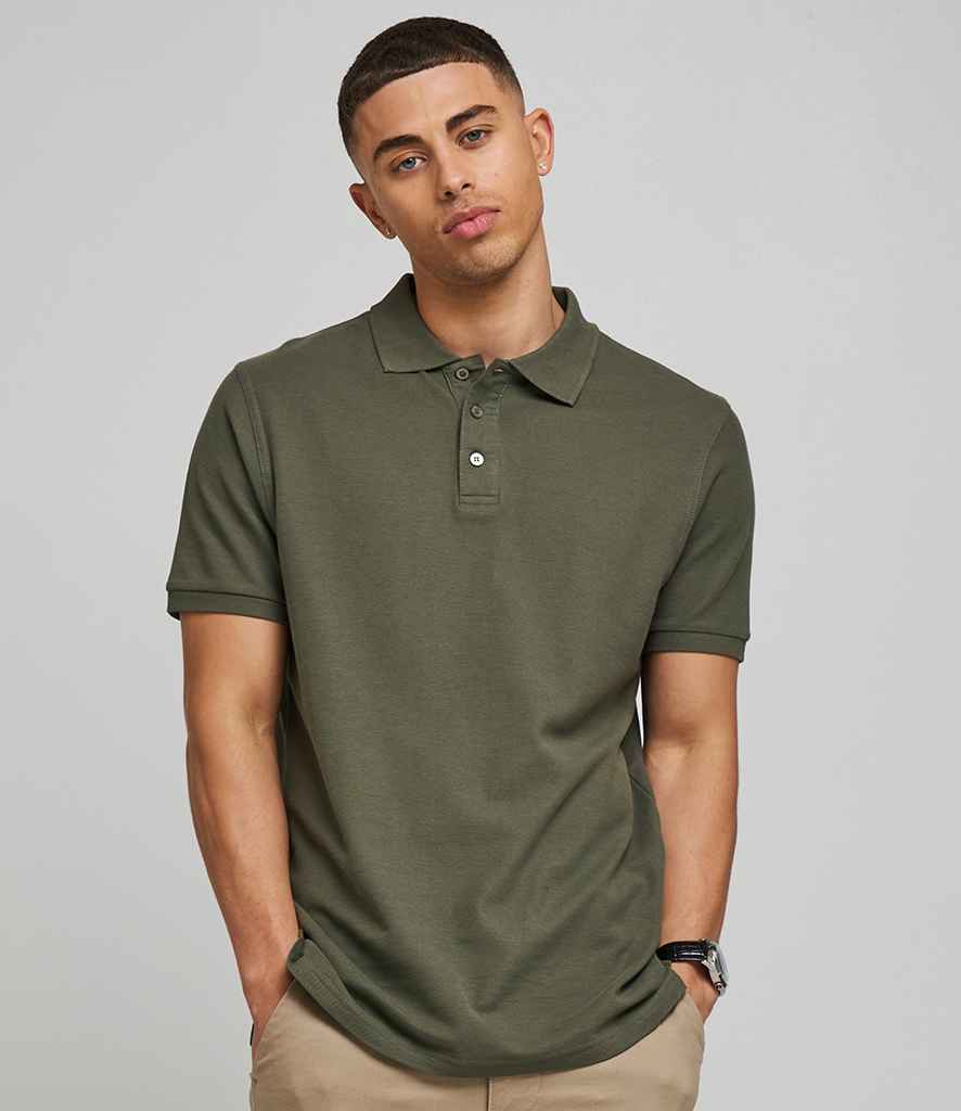 AWDis The 100 Cotton Pique Polo Shirt in Earthy Green by Just Polos — Custom branded clothing by Print Press, featuring premium embroidery produced in our specialist print lab in the UK.