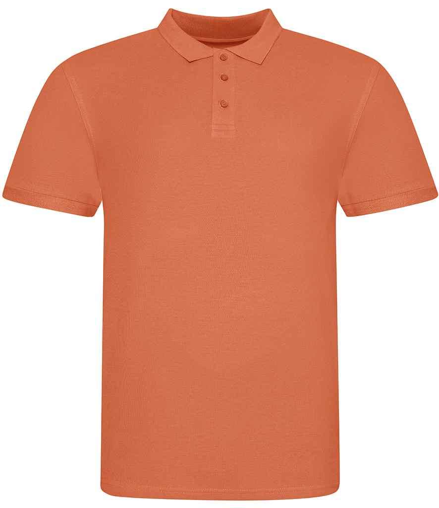 AWDis The 100 Cotton Pique Polo Shirt in Mango Tango by Just Polos — Custom branded clothing by Print Press, featuring premium embroidery produced in our specialist print lab in the UK.