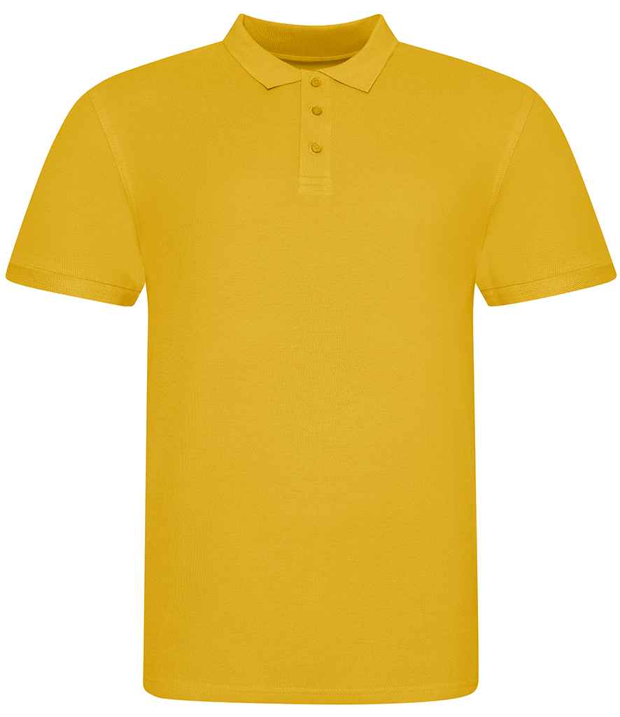 AWDis The 100 Cotton Pique Polo Shirt in Mustard by Just Polos — Custom branded clothing by Print Press, featuring premium embroidery produced in our specialist print lab in the UK.