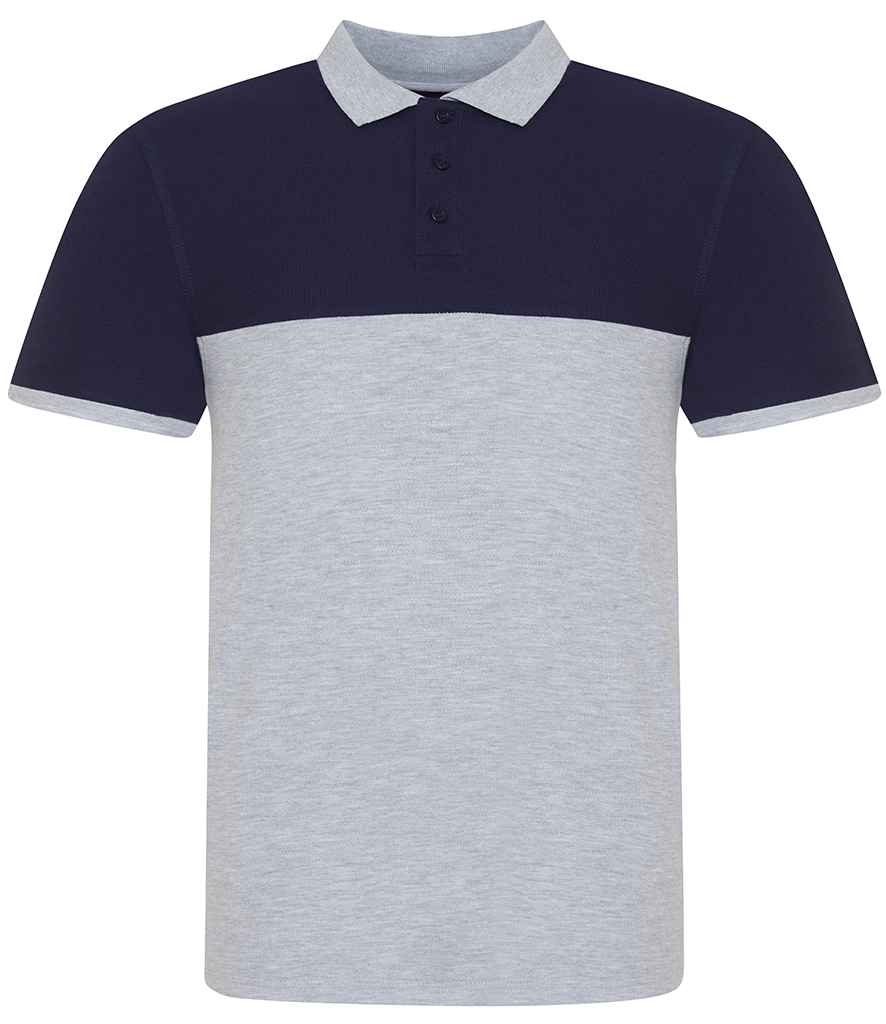 AWDis Colour Block Pique Polo Shirt in by Just Polos — Custom branded clothing by Print Press, featuring premium embroidery produced in our specialist print lab in the UK.