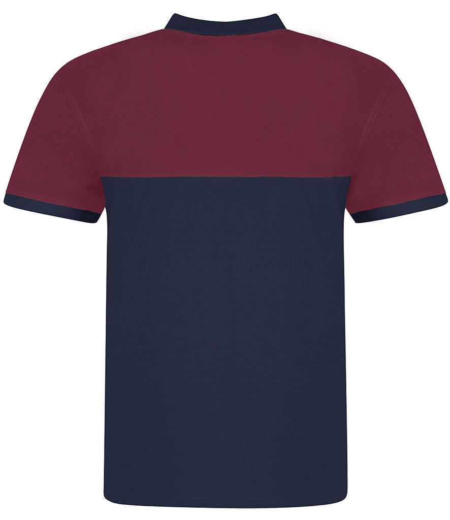 AWDis Colour Block Pique Polo Shirt in by Just Polos — Custom branded clothing by Print Press, featuring premium embroidery produced in our specialist print lab in the UK.