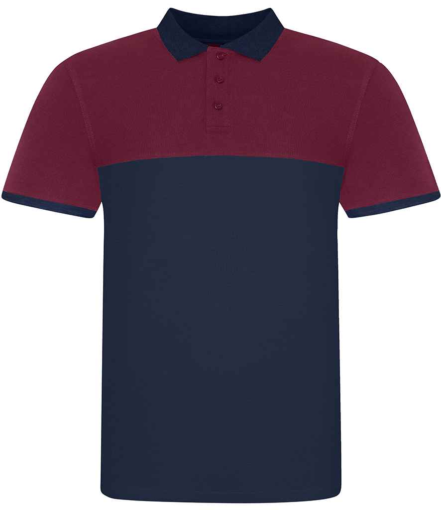 AWDis Colour Block Pique Polo Shirt in by Just Polos — Custom branded clothing by Print Press, featuring premium embroidery produced in our specialist print lab in the UK.