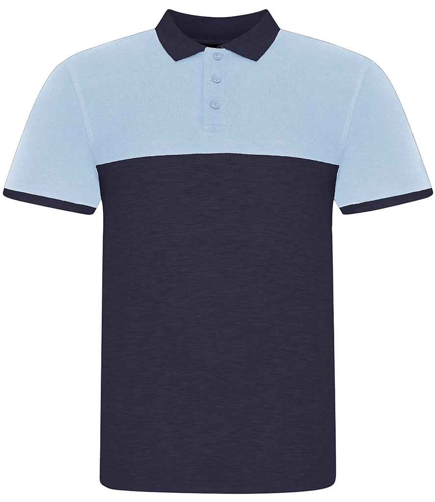 AWDis Colour Block Pique Polo Shirt in by Just Polos — Custom branded clothing by Print Press, featuring premium embroidery produced in our specialist print lab in the UK.