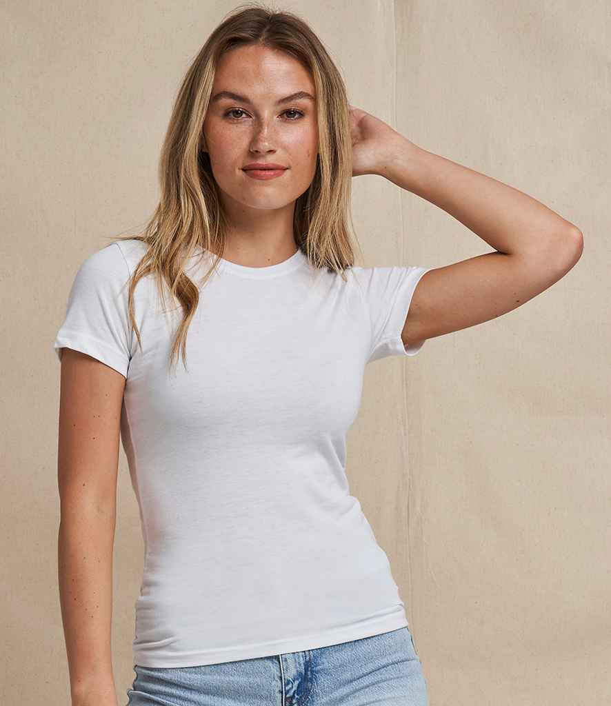 AWDis Ladies Tri-Blend T-Shirt in Solid White by Just Ts — Custom branded clothing by Print Press, featuring premium embroidery produced in our specialist print lab in the UK.