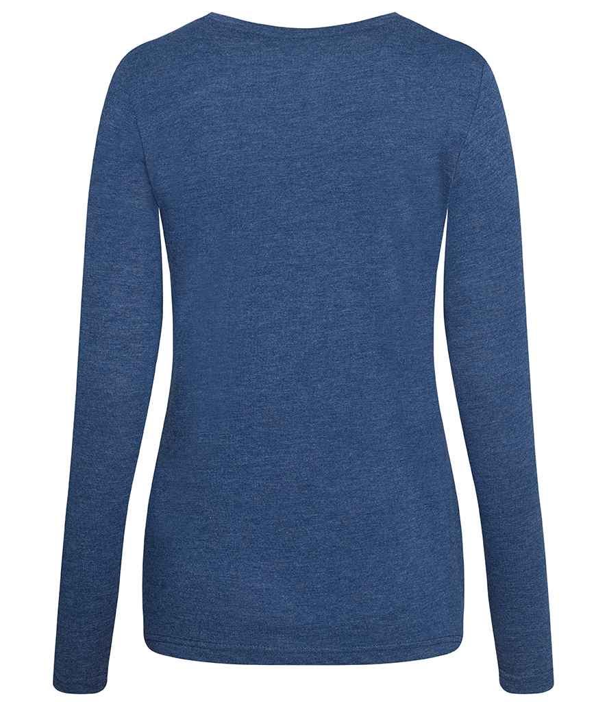 AWDis Ladies Long Sleeve Tri-Blend T-Shirt in by Just Ts — Custom branded clothing by Print Press, featuring premium embroidery produced in our specialist print lab in the UK.