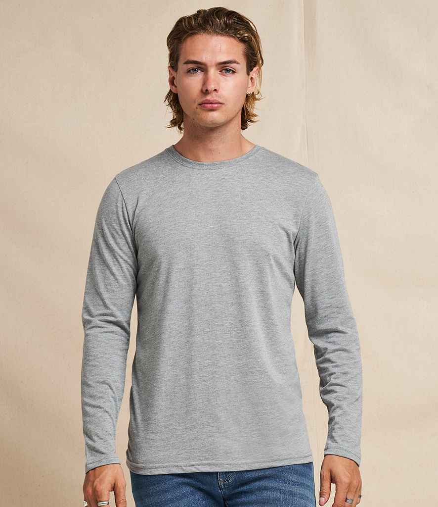 AWDis Long Sleeve Tri-Blend T-Shirt in Heather Grey by Just Ts — Custom branded clothing by Print Press, featuring premium embroidery produced in our specialist print lab in the UK.