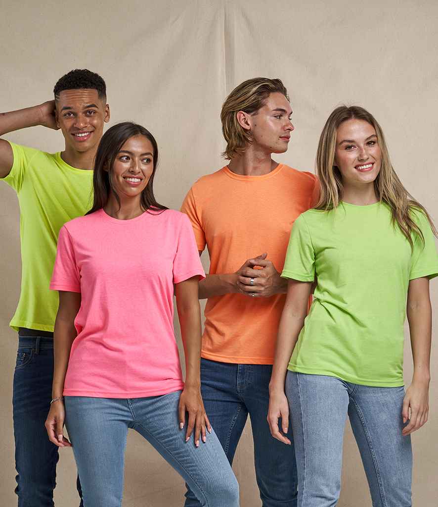 AWDis Unisex Electric Tri-Blend T-Shirt in Electric Green by Just Ts — Custom branded clothing by Print Press, featuring premium embroidery produced in our specialist print lab in the UK.