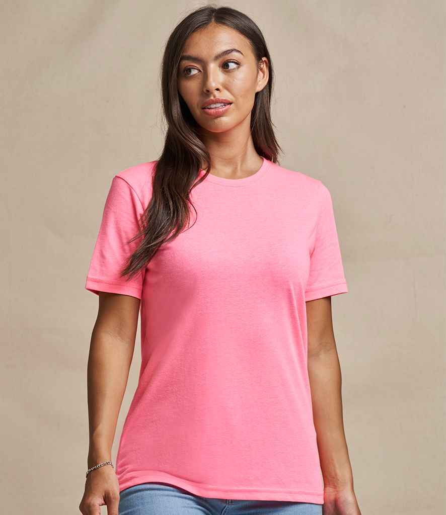 AWDis Unisex Electric Tri-Blend T-Shirt in Electric Pink by Just Ts — Custom branded clothing by Print Press, featuring premium embroidery produced in our specialist print lab in the UK.