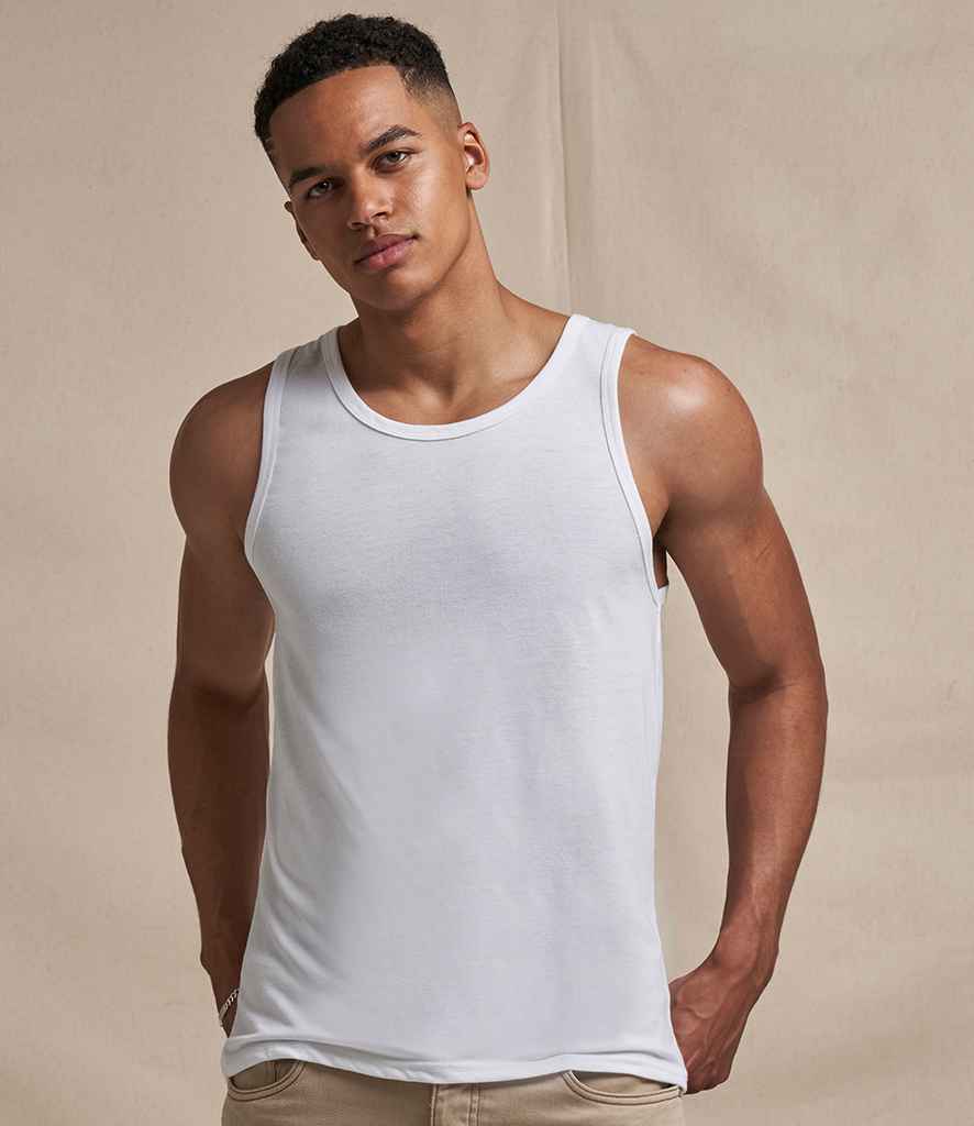 AWDis Tri-Blend Vest in Solid White by Just Ts — Custom branded clothing by Print Press, featuring premium embroidery produced in our specialist print lab in the UK.
