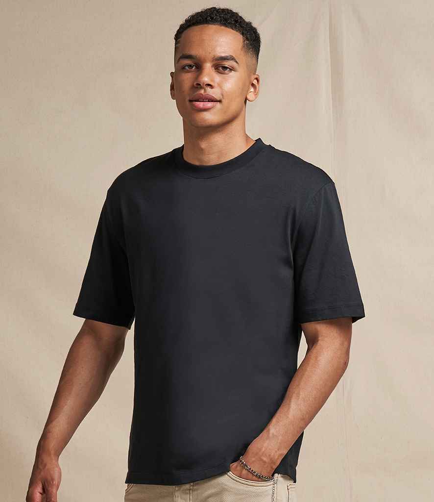 AWDis Unisex Oversize 100 T-Shirt in Deep Black by Just Ts — Custom branded clothing by Print Press, featuring premium embroidery produced in our specialist print lab in the UK.