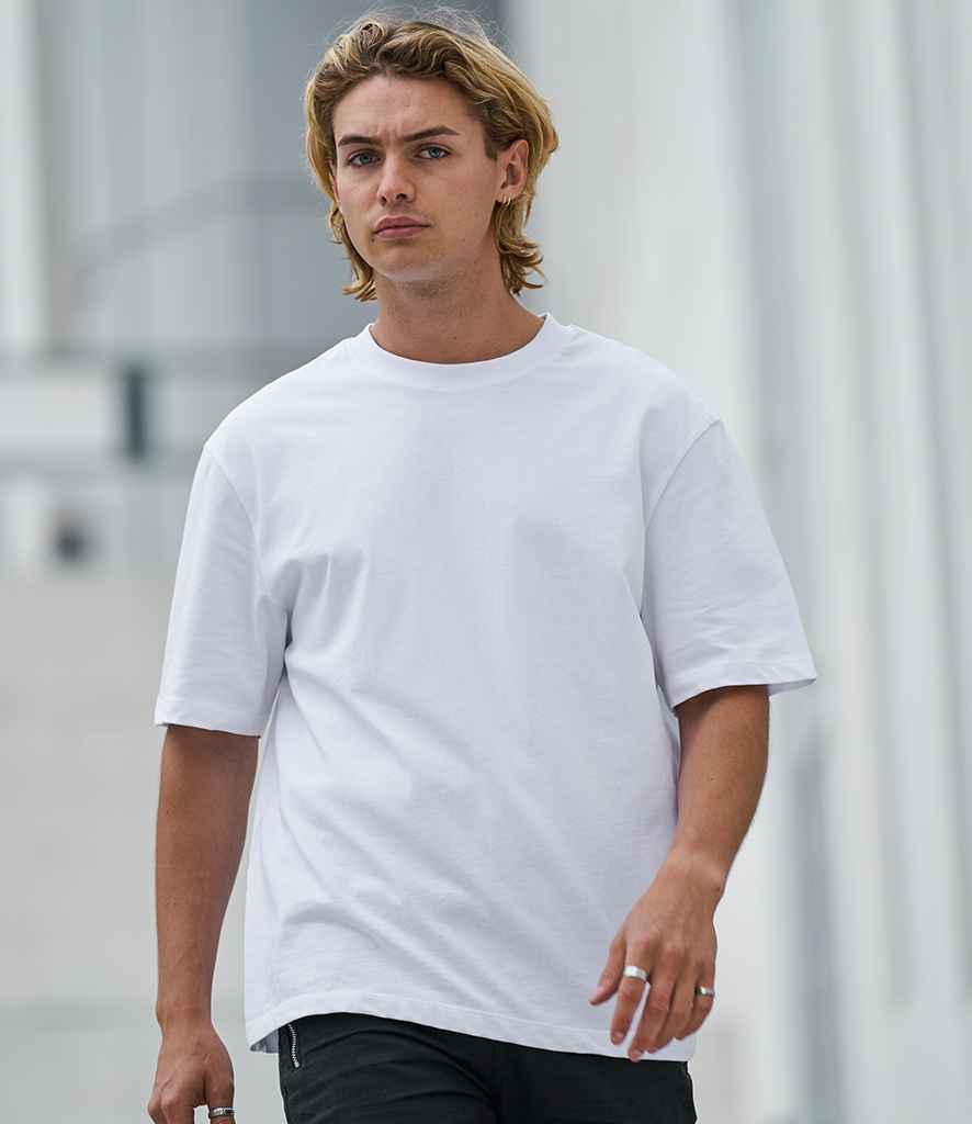 AWDis Unisex Oversize 100 T-Shirt in White by Just Ts — Custom branded clothing by Print Press, featuring premium embroidery produced in our specialist print lab in the UK.