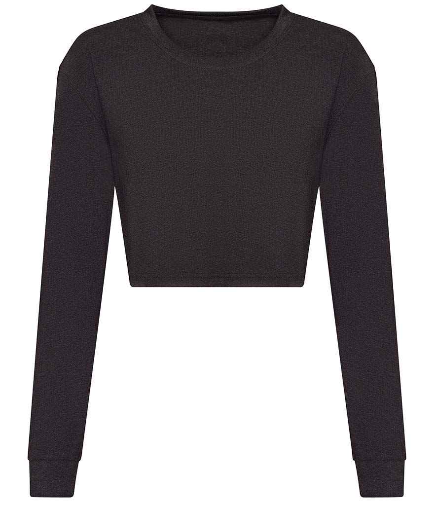AWDis Ladies Long Sleeve Cropped T-Shirt in by Just Ts — Custom branded clothing by Print Press, featuring premium embroidery produced in our specialist print lab in the UK.
