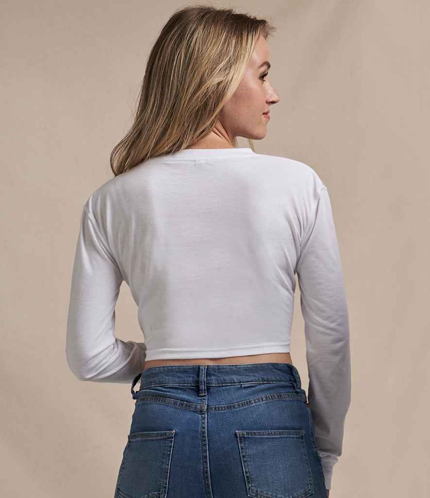AWDis Ladies Long Sleeve Cropped T-Shirt in by Just Ts — Custom branded clothing by Print Press, featuring premium embroidery produced in our specialist print lab in the UK.
