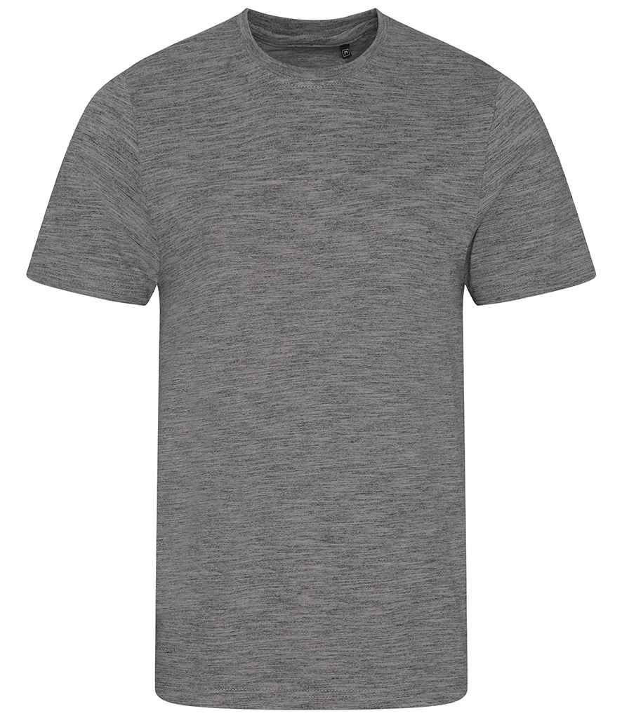 AWDis Cosmic Blend T-Shirt in Cosmic Heather Grey Cosmic Black by Just Ts — Custom branded clothing by Print Press, featuring premium embroidery produced in our specialist print lab in the UK.