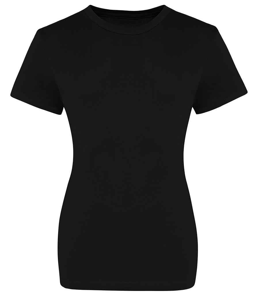 AWDis The 100 Ladies T-Shirt in Deep Black by Just Ts — Custom branded clothing by Print Press, featuring premium embroidery produced in our specialist print lab in the UK.
