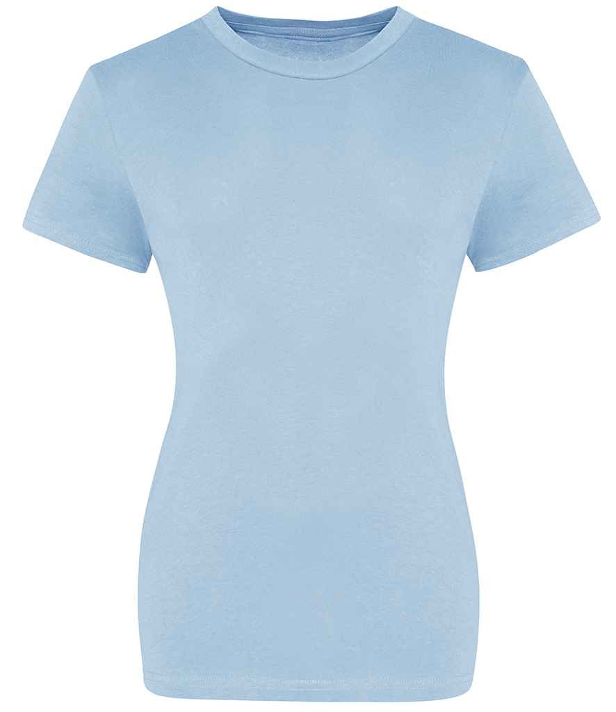 AWDis The 100 Ladies T-Shirt in Sky Blue by Just Ts — Custom branded clothing by Print Press, featuring premium embroidery produced in our specialist print lab in the UK.
