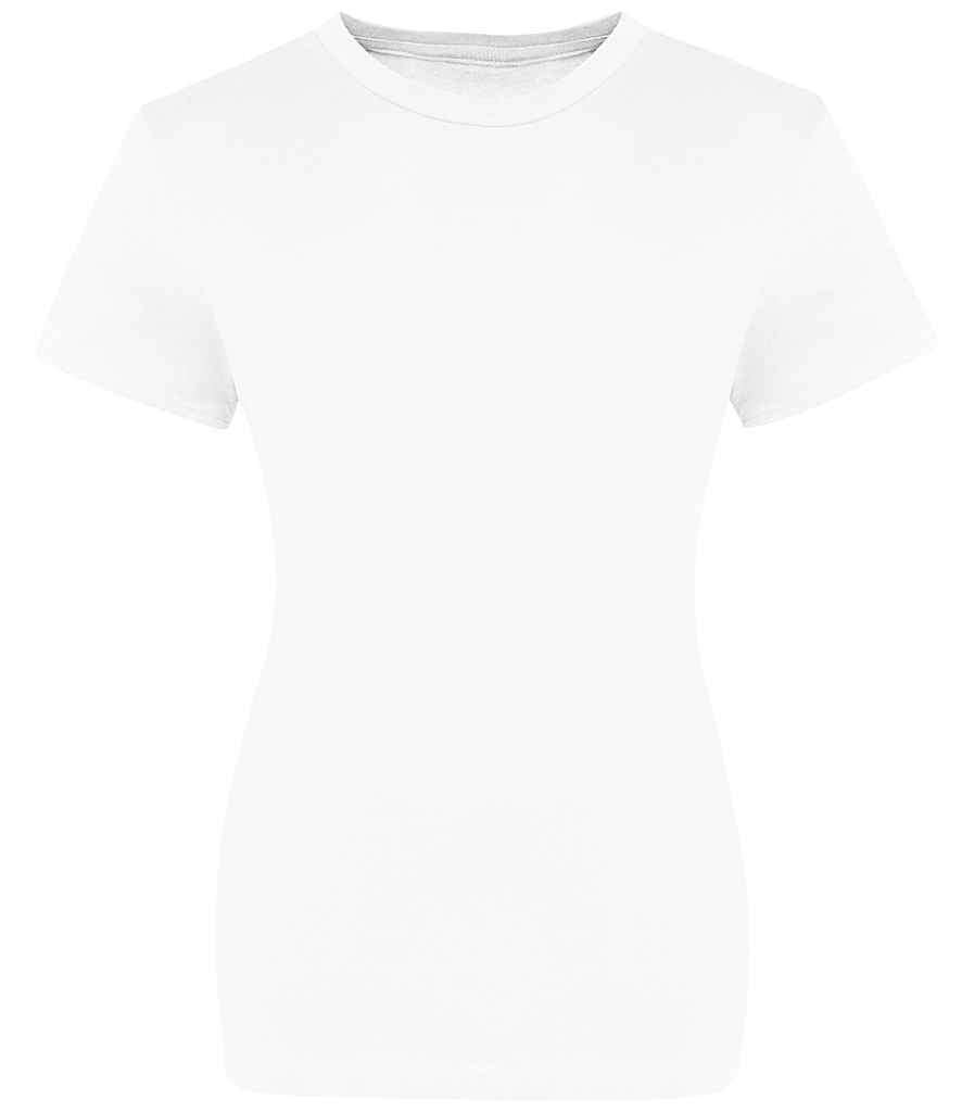 AWDis The 100 Ladies T-Shirt in White by Just Ts — Custom branded clothing by Print Press, featuring premium embroidery produced in our specialist print lab in the UK.