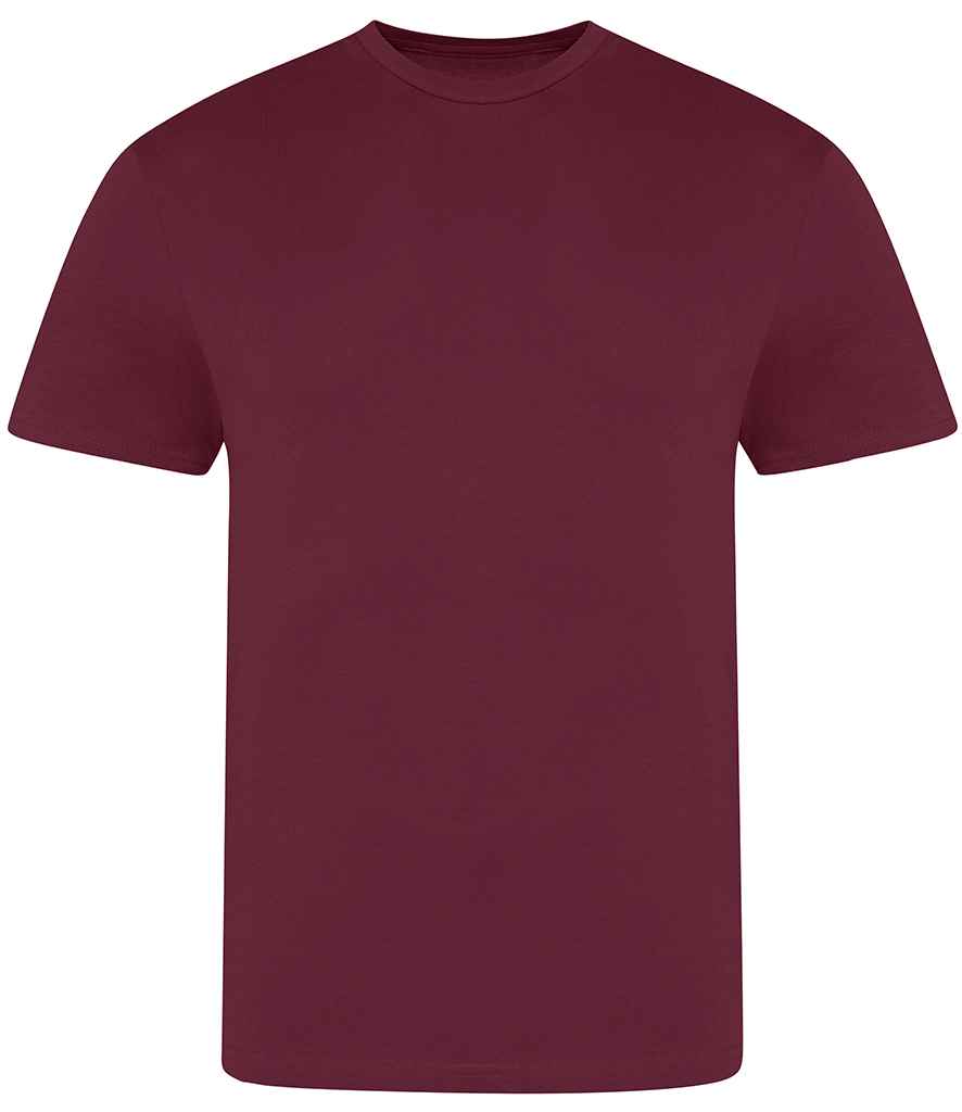 AWDis The 100 T-Shirt - (2nd Colours) in Burgundy by Just Ts — Custom branded clothing by Print Press, featuring premium embroidery produced in our specialist print lab in the UK.