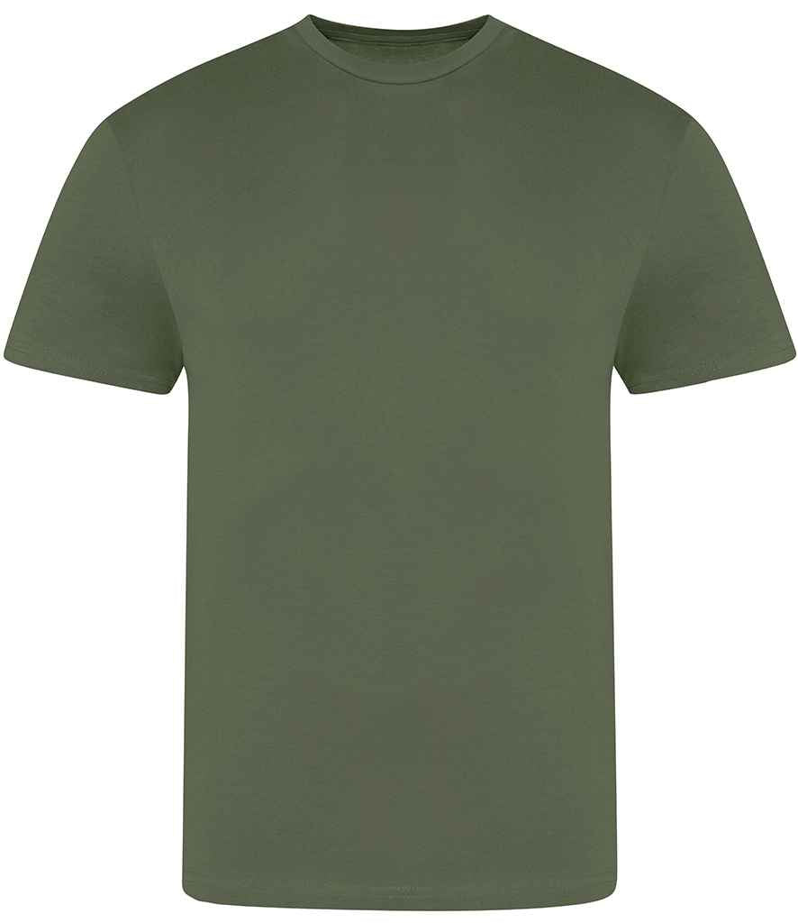 AWDis The 100 T-Shirt - (2nd Colours) in Earthy Green by Just Ts — Custom branded clothing by Print Press, featuring premium embroidery produced in our specialist print lab in the UK.