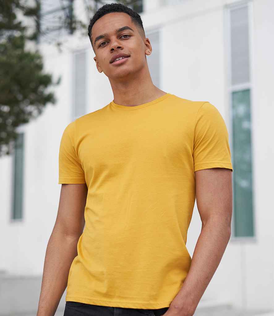 AWDis The 100 T-Shirt in Mustard by Just Ts — Custom branded clothing by Print Press, featuring premium embroidery produced in our specialist print lab in the UK.