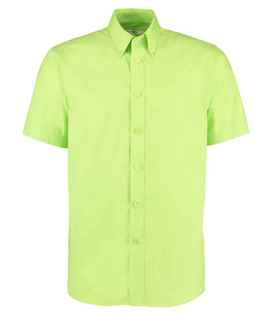 Kustom Kit Short Sleeve Classic Fit Workforce Shirt in Lime Green by Kustom Kit — Custom branded clothing by Print Press, featuring premium embroidery produced in our specialist print lab in the UK.
