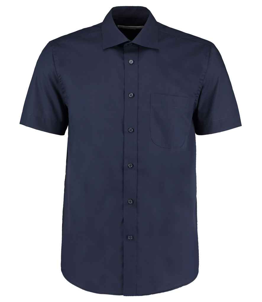 Kustom Kit Short Sleeve Classic Fit Business Shirt in Dark Navy by Kustom Kit — Custom branded clothing by Print Press, featuring premium embroidery produced in our specialist print lab in the UK.