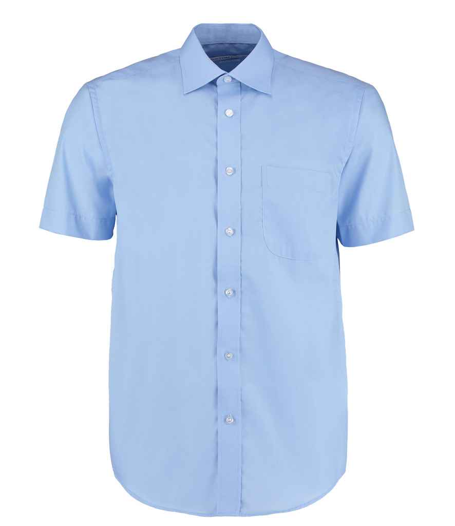 Kustom Kit Short Sleeve Classic Fit Business Shirt in Light Blue by Kustom Kit — Custom branded clothing by Print Press, featuring premium embroidery produced in our specialist print lab in the UK.