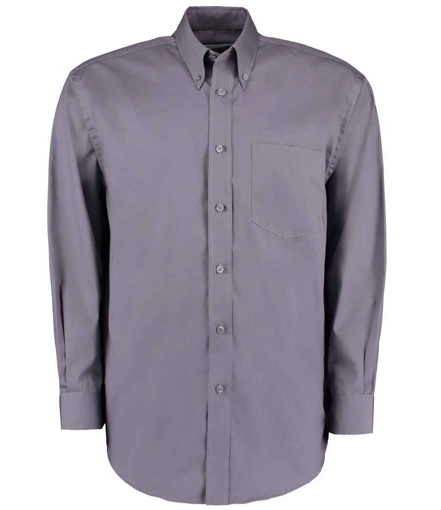 Kustom Kit Premium Long Sleeve Classic Fit Oxford Shirt - (2nd Colours) in Charcoal by Kustom Kit — Custom branded clothing by Print Press, featuring premium embroidery produced in our specialist print lab in the UK.